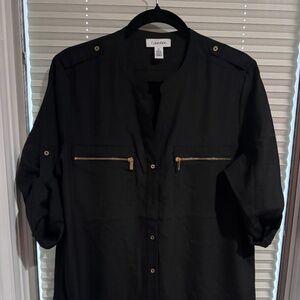 Calvin Klein Black Blouse Long Sleeve